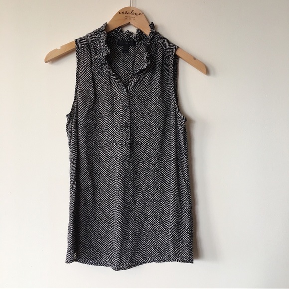 J.Crew Sleeveless Patterned Shirt Silk 00 - Picture 1 of 6